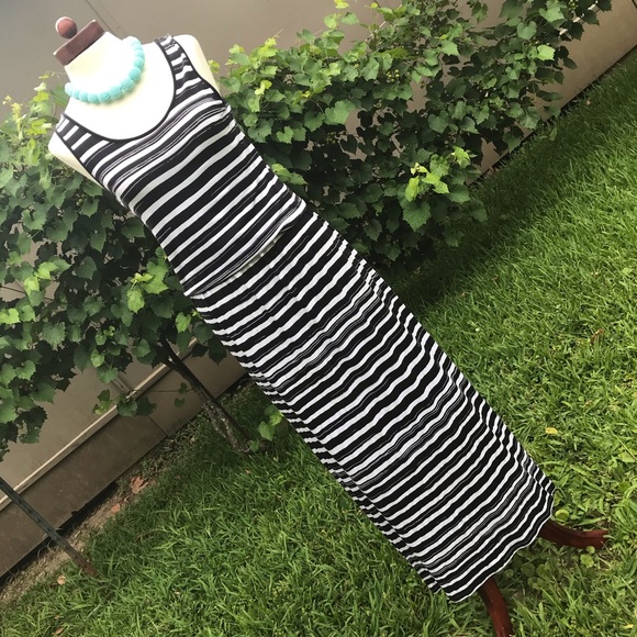 MICHAEL Michael Kors Dresses & Skirts - Michael Kors Striped Maxi Dress Blk/White